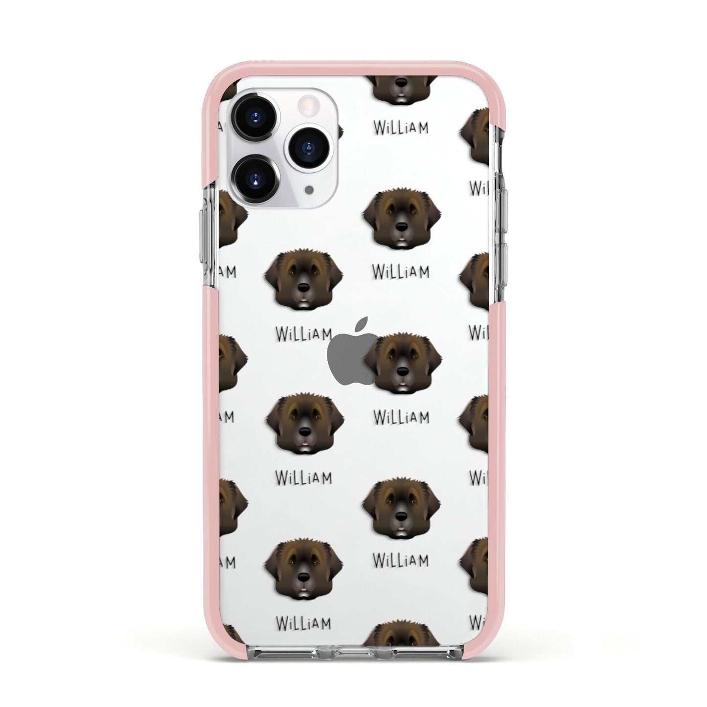 Leonberger Icon with Name Apple iPhone 11 Pro in Silver with Pink Impact Case