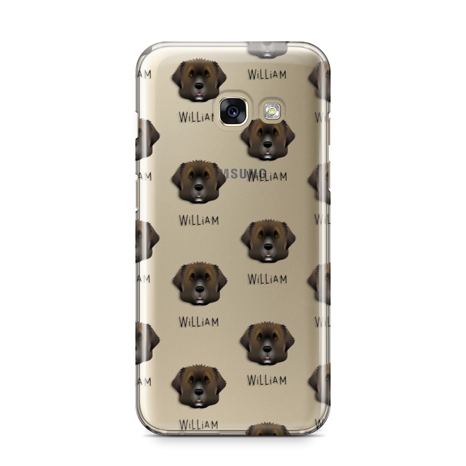Leonberger Icon with Name Samsung Galaxy A3 2017 Case on gold phone