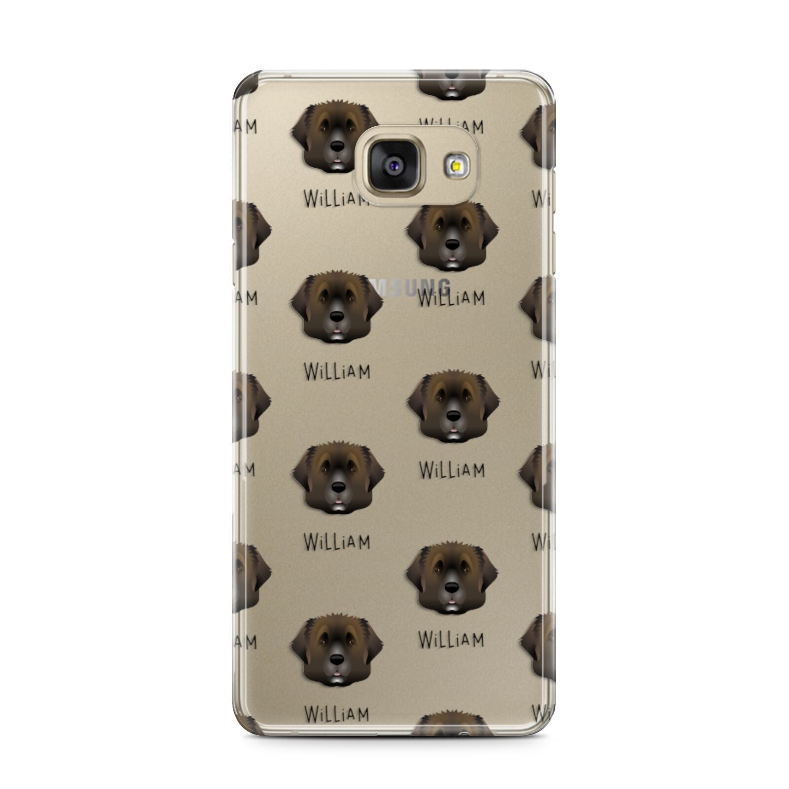 Leonberger Icon with Name Samsung Galaxy A7 2016 Case on gold phone