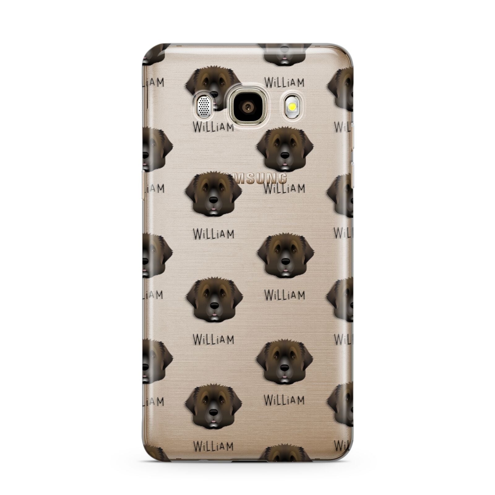 Leonberger Icon with Name Samsung Galaxy J7 2016 Case on gold phone