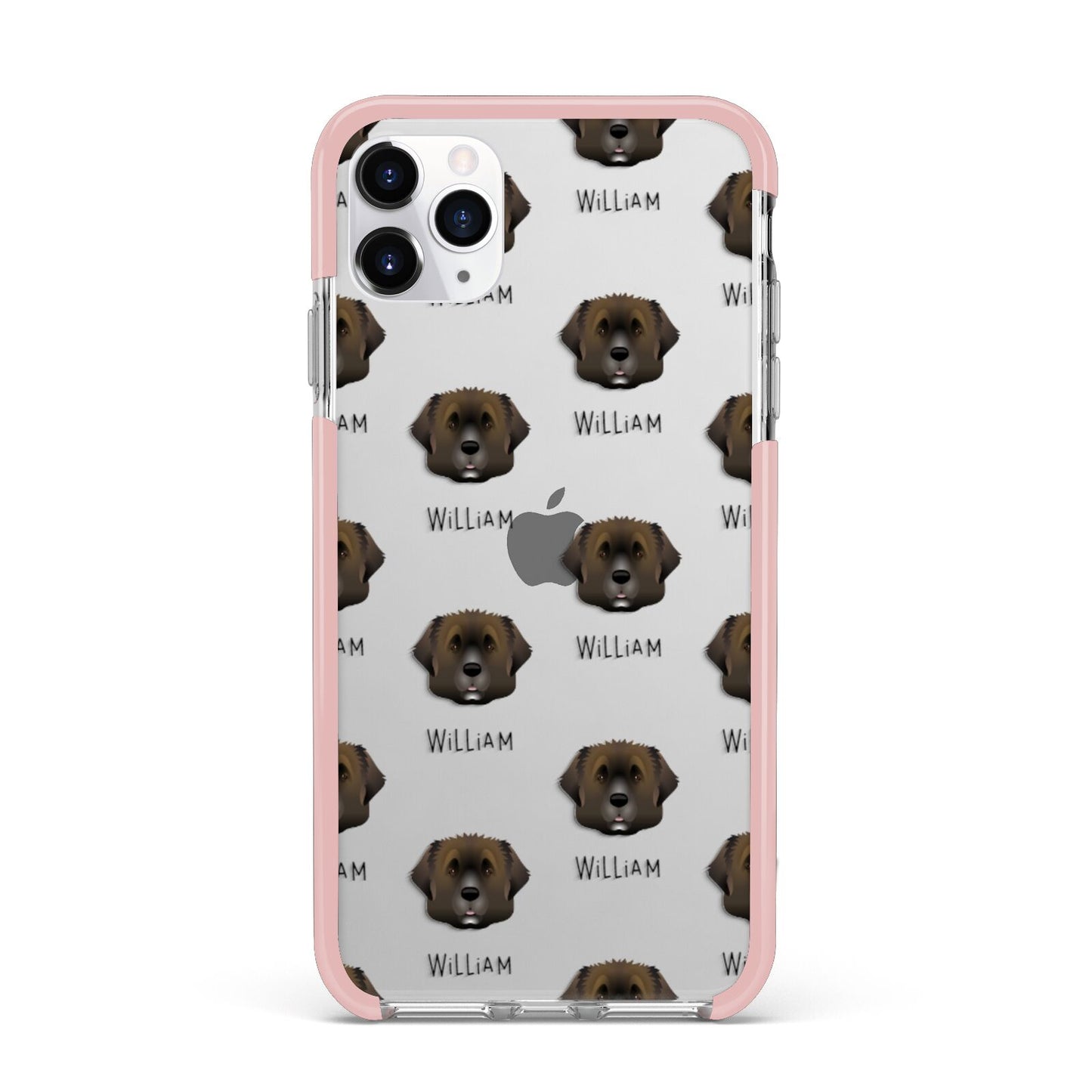 Leonberger Icon with Name iPhone 11 Pro Max Impact Pink Edge Case