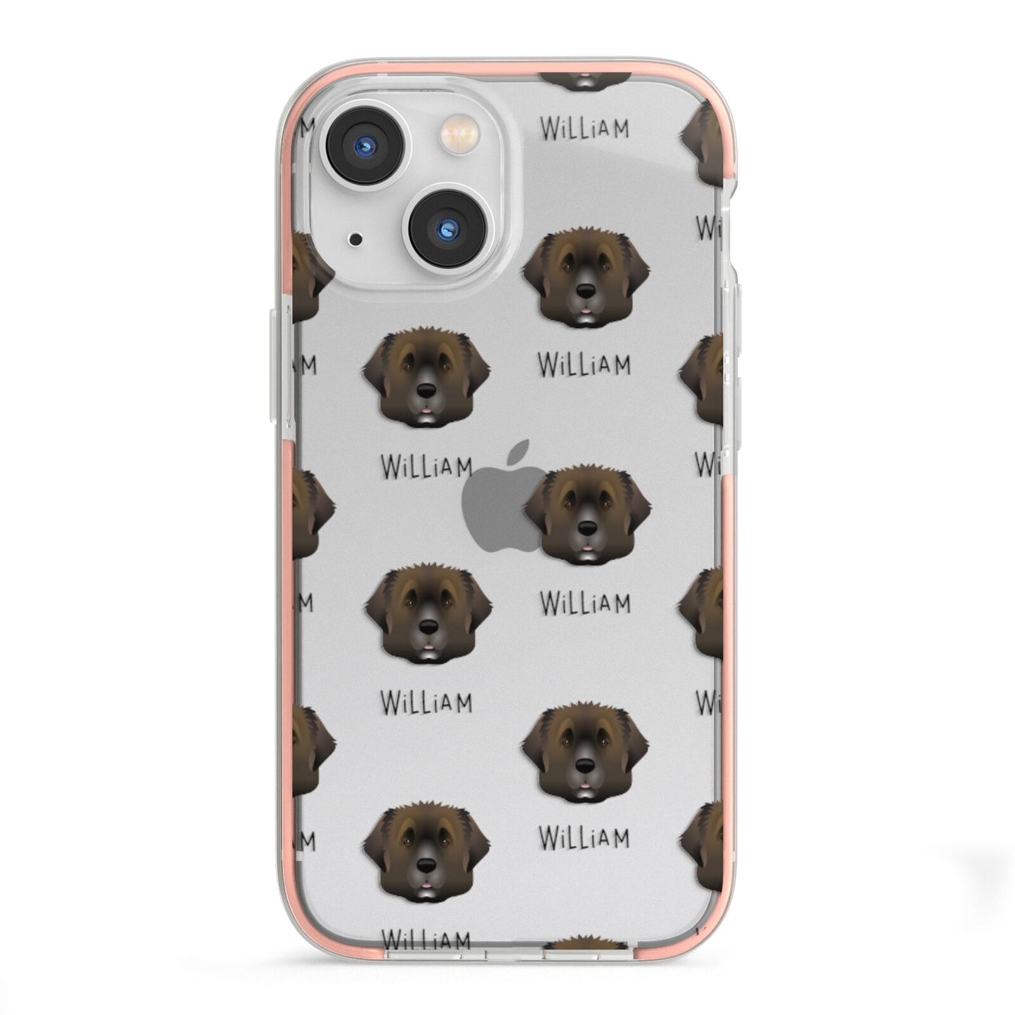 Leonberger Icon with Name iPhone 13 Mini TPU Impact Case with Pink Edges