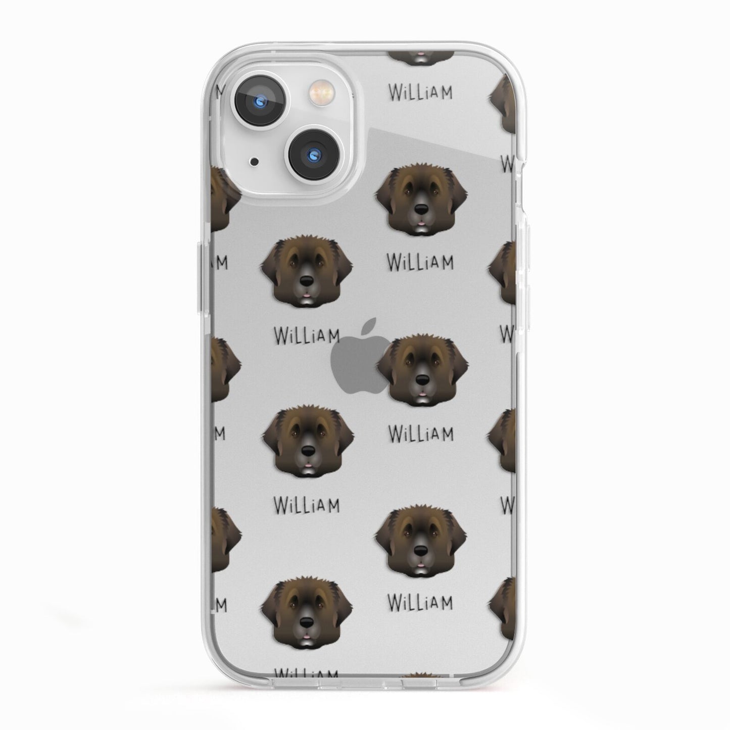 Leonberger Icon with Name iPhone 13 TPU Impact Case with White Edges