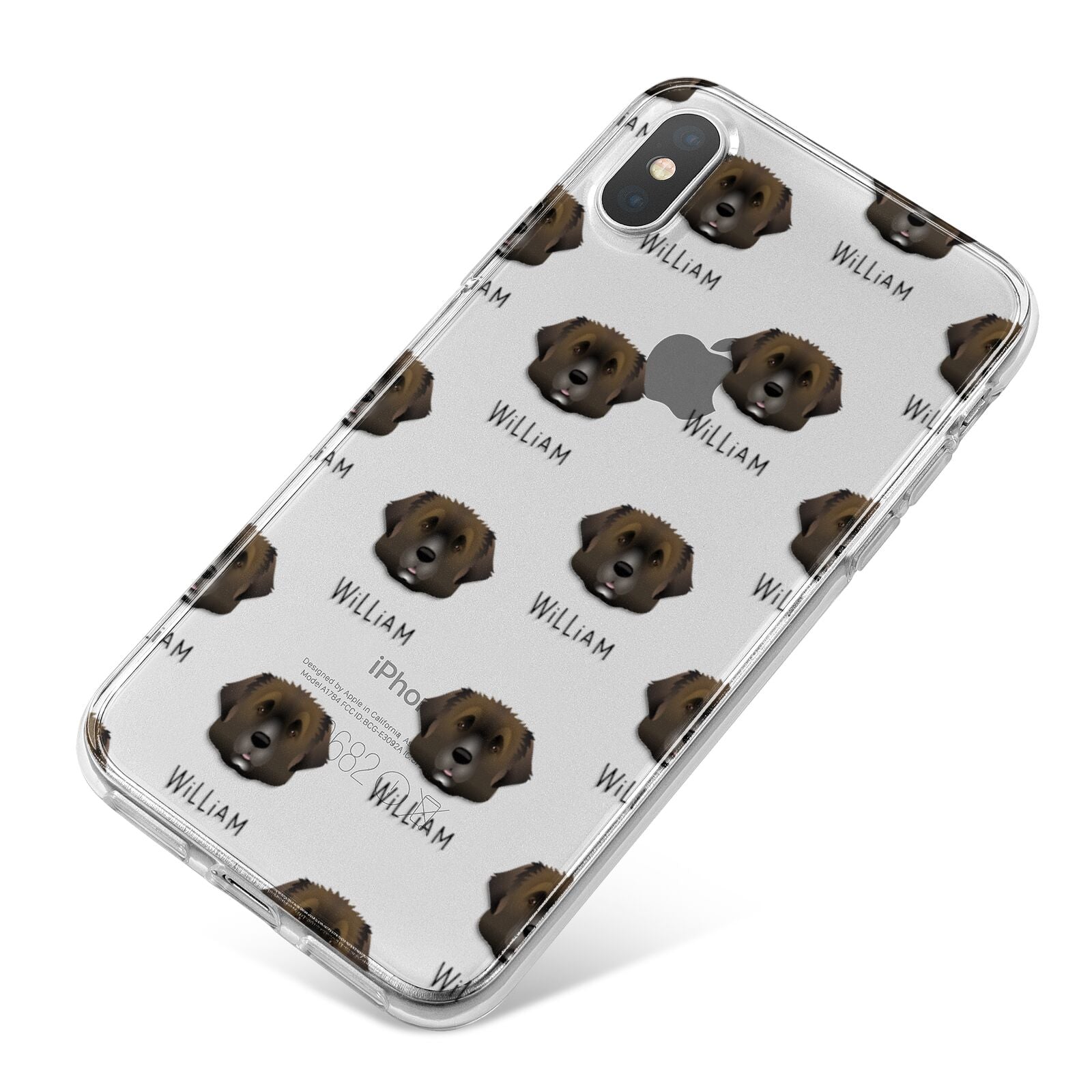 Leonberger Icon with Name iPhone X Bumper Case on Silver iPhone