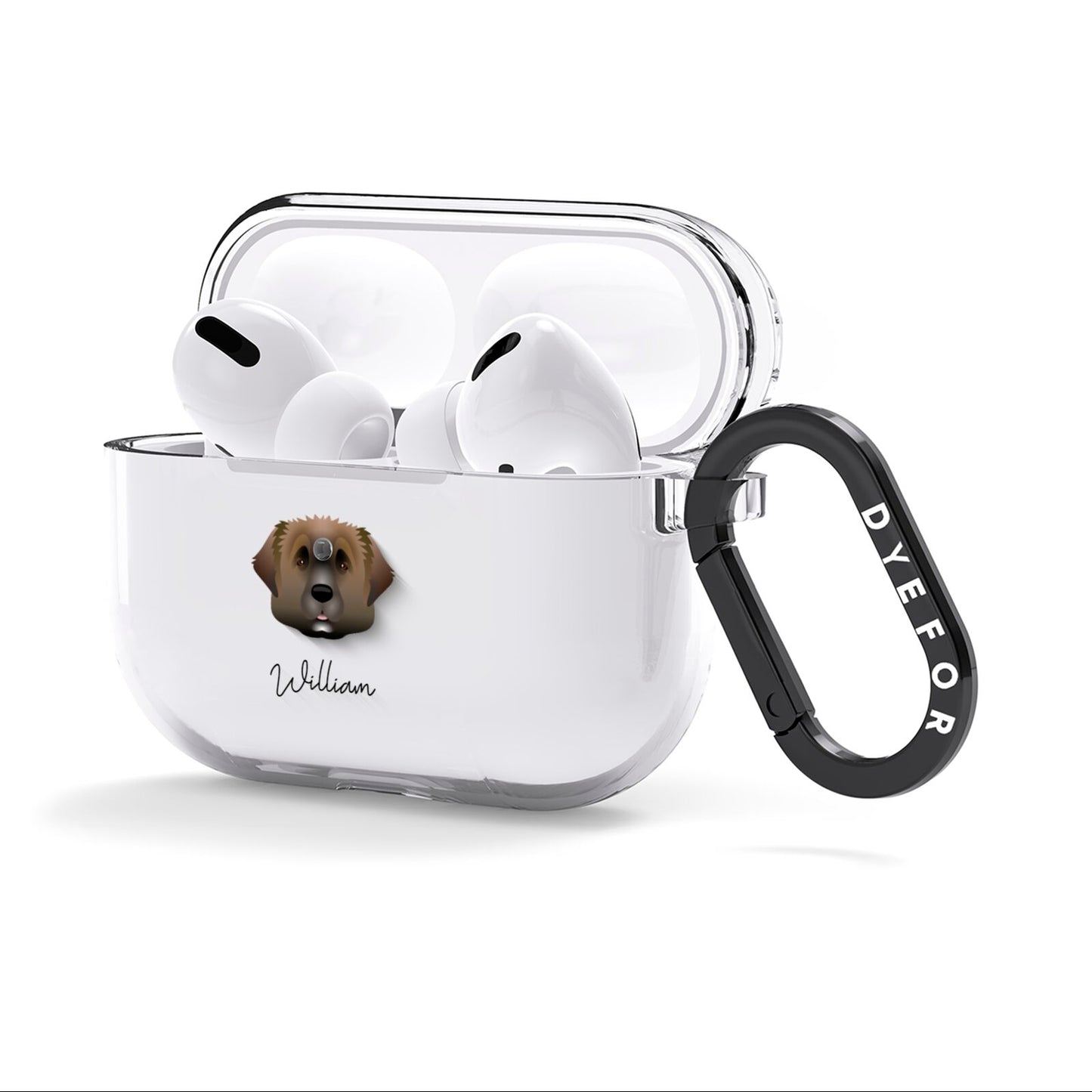 Leonberger Personalised AirPods Clear Case 3rd Gen Side Image