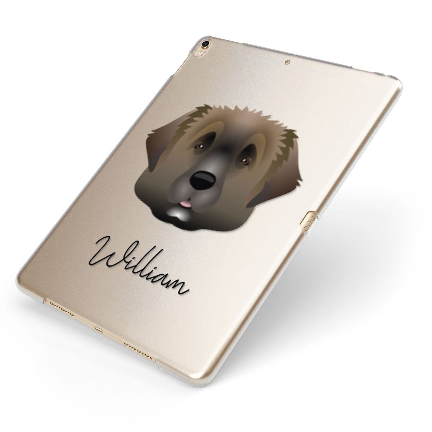 Leonberger Personalised Apple iPad Case on Gold iPad Side View