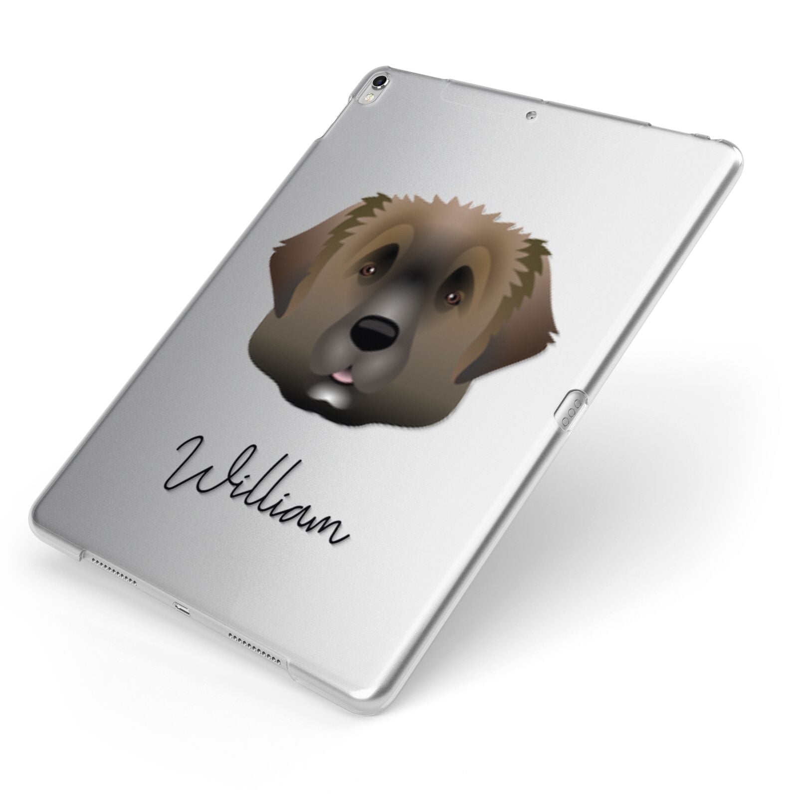 Leonberger Personalised Apple iPad Case on Silver iPad Side View