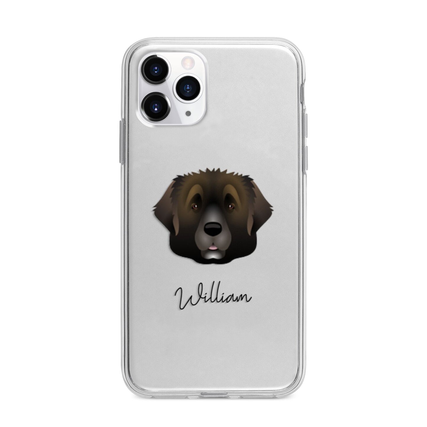 Leonberger Personalised Apple iPhone 11 Pro Max in Silver with Bumper Case