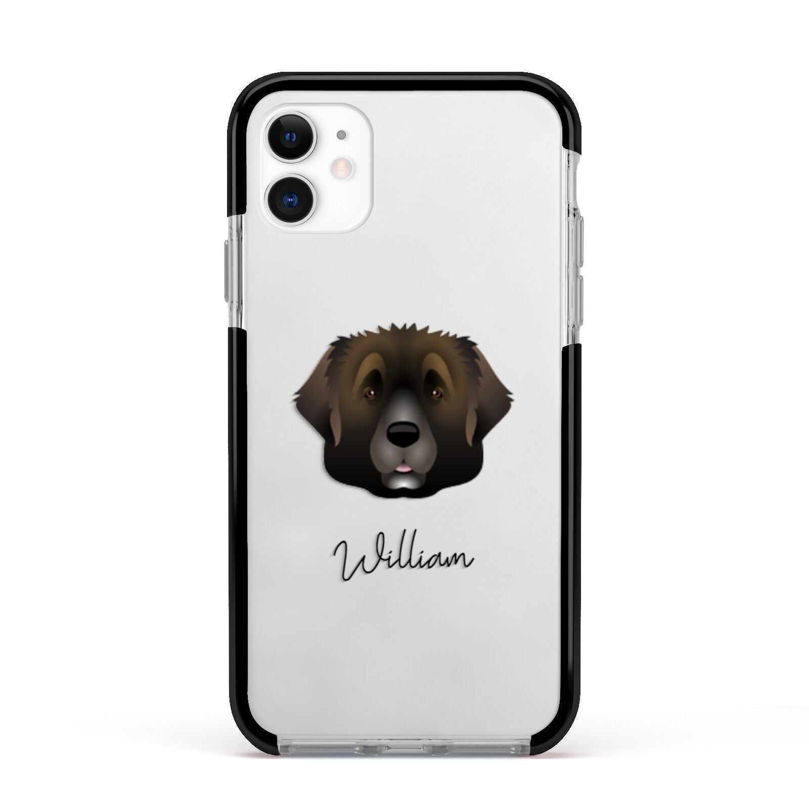 Leonberger Personalised Apple iPhone 11 in White with Black Impact Case