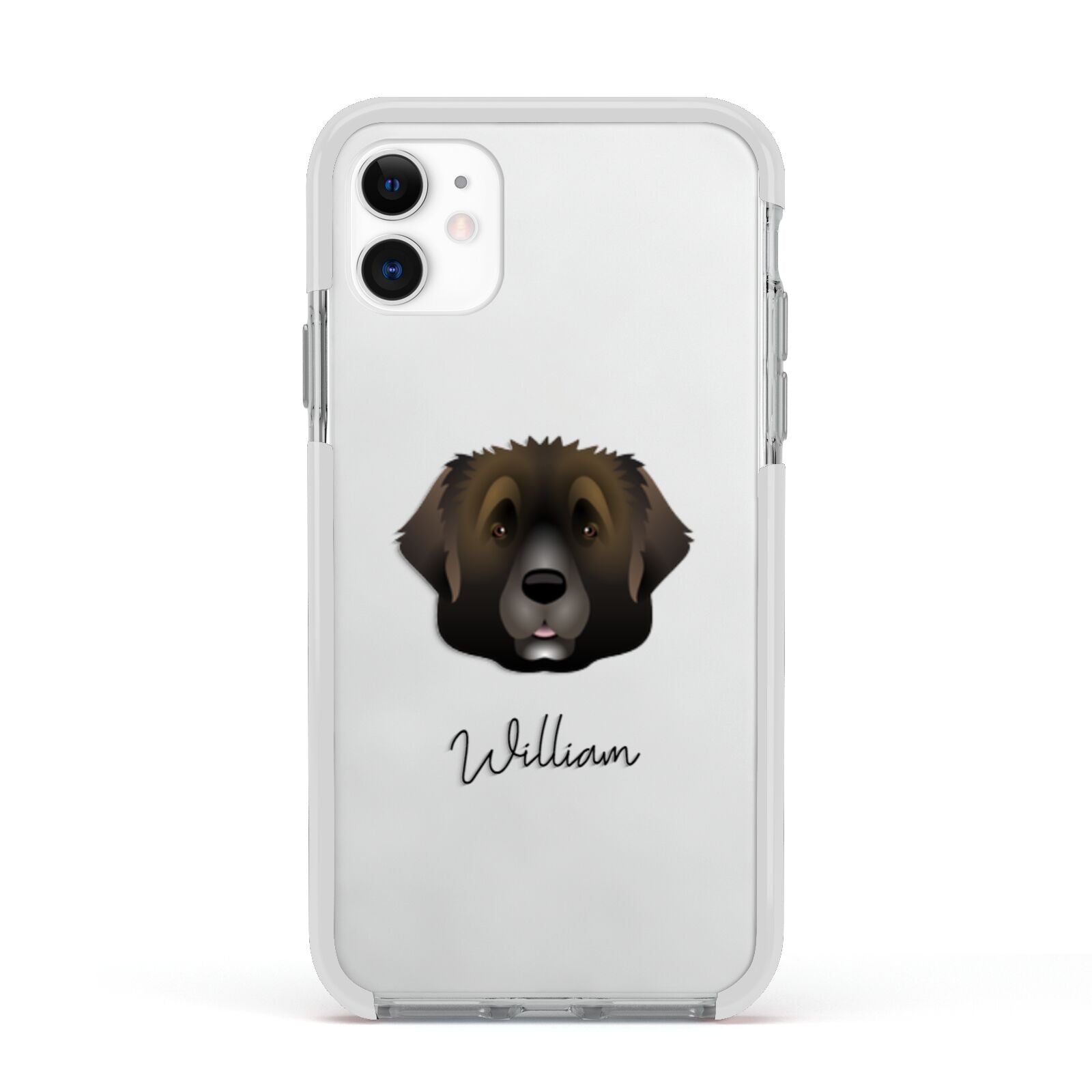 Leonberger Personalised Apple iPhone 11 in White with White Impact Case