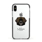 Leonberger Personalised Apple iPhone Xs Impact Case Black Edge on Silver Phone