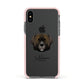 Leonberger Personalised Apple iPhone Xs Impact Case Pink Edge on Black Phone