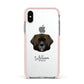Leonberger Personalised Apple iPhone Xs Impact Case Pink Edge on Silver Phone