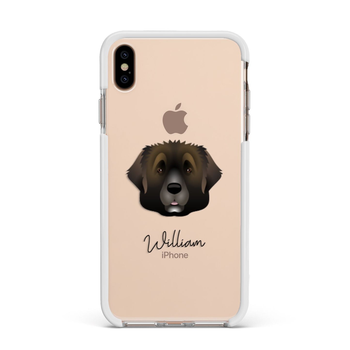 Leonberger Personalised Apple iPhone Xs Max Impact Case White Edge on Gold Phone
