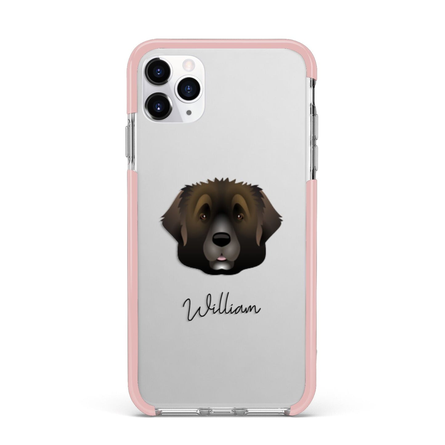 Leonberger Personalised iPhone 11 Pro Max Impact Pink Edge Case