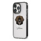 Leonberger Personalised iPhone 13 Pro Black Impact Case Side Angle on Silver phone
