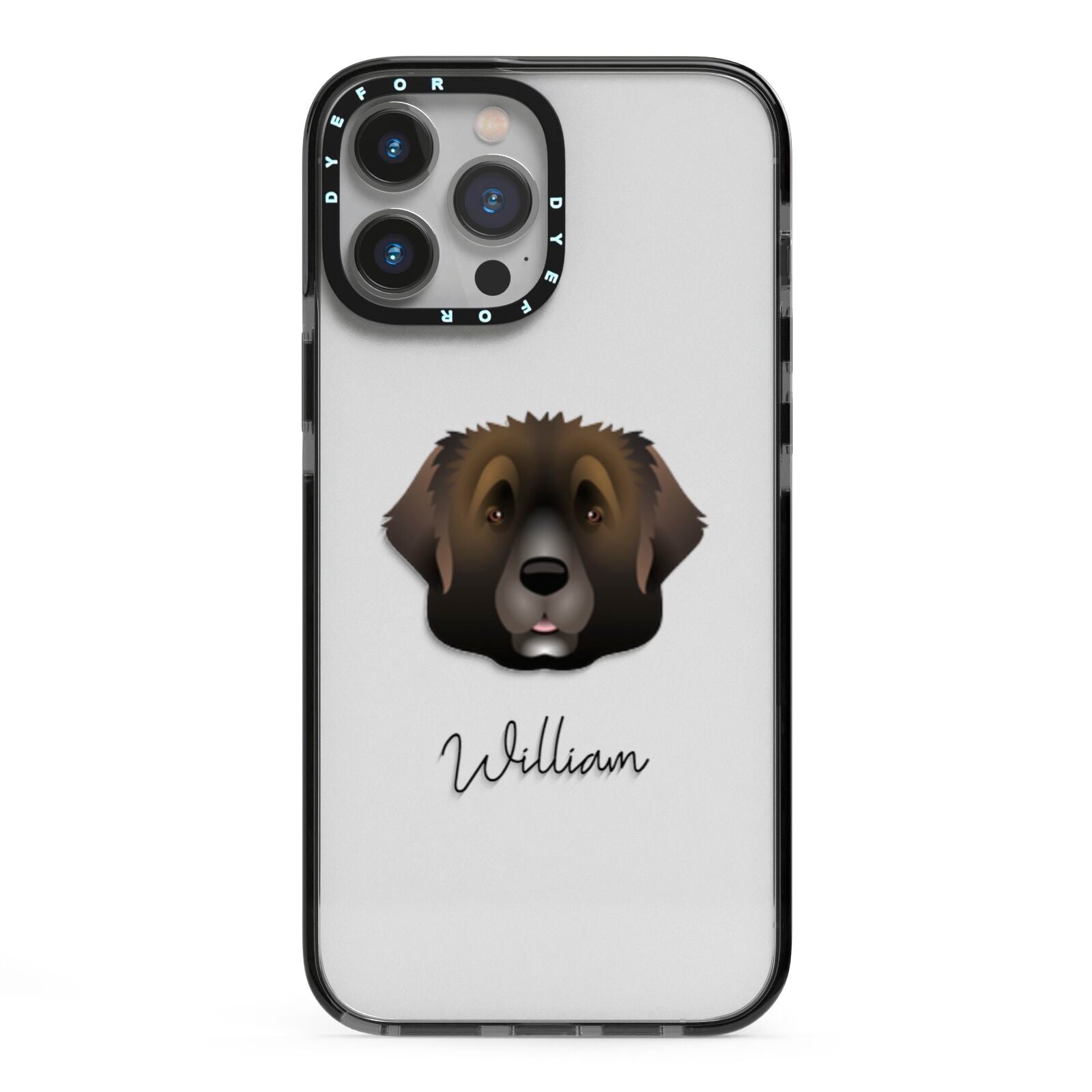 Leonberger Personalised iPhone 13 Pro Max Black Impact Case on Silver phone