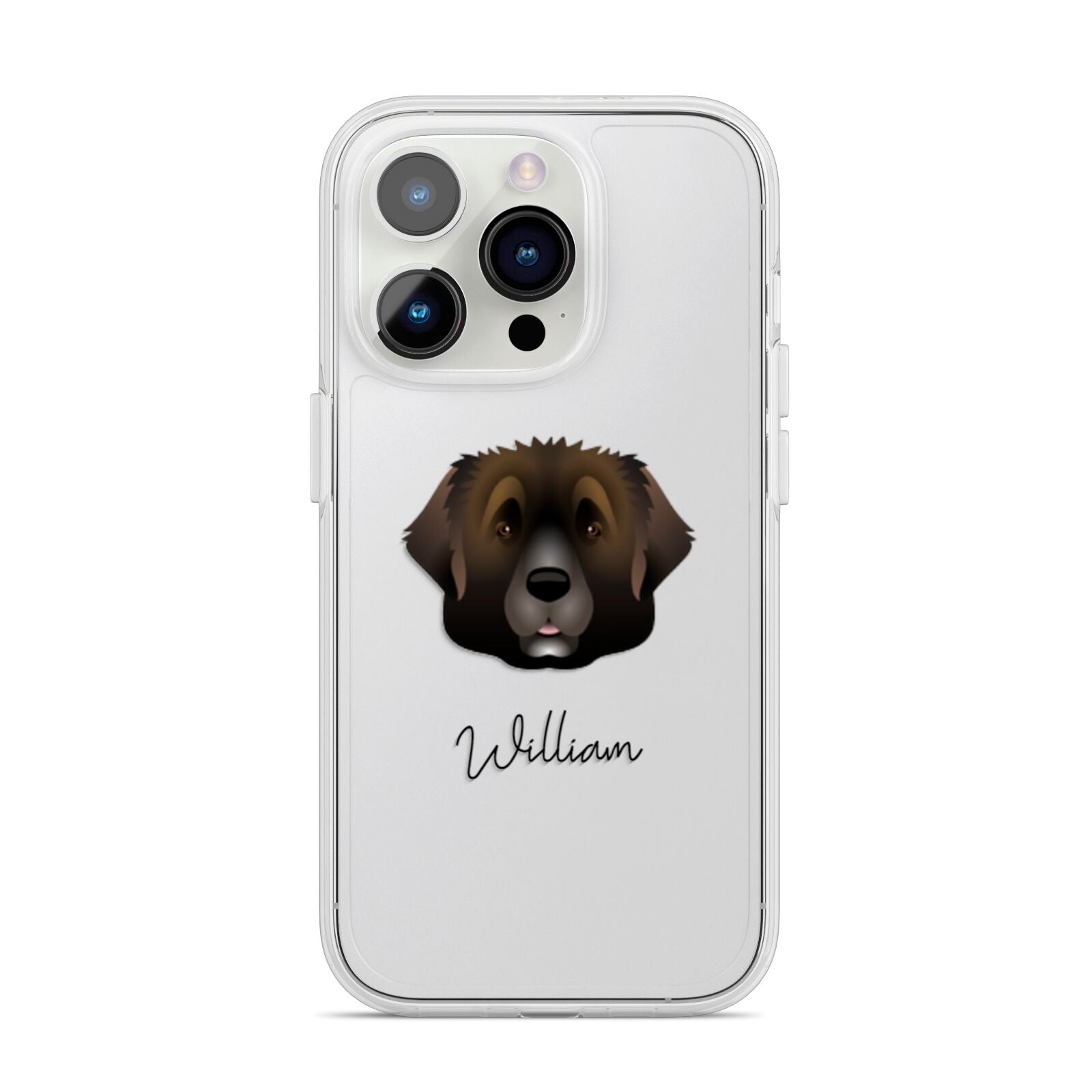 Leonberger Personalised iPhone 14 Pro Clear Tough Case Silver