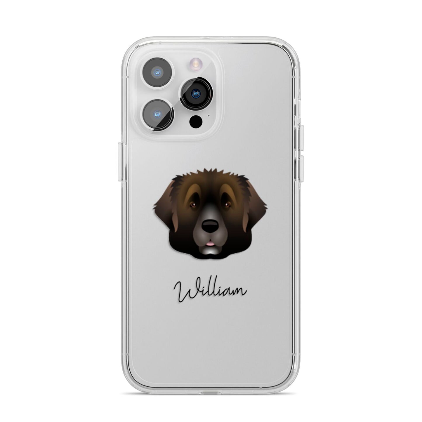Leonberger Personalised iPhone 14 Pro Max Clear Tough Case Silver