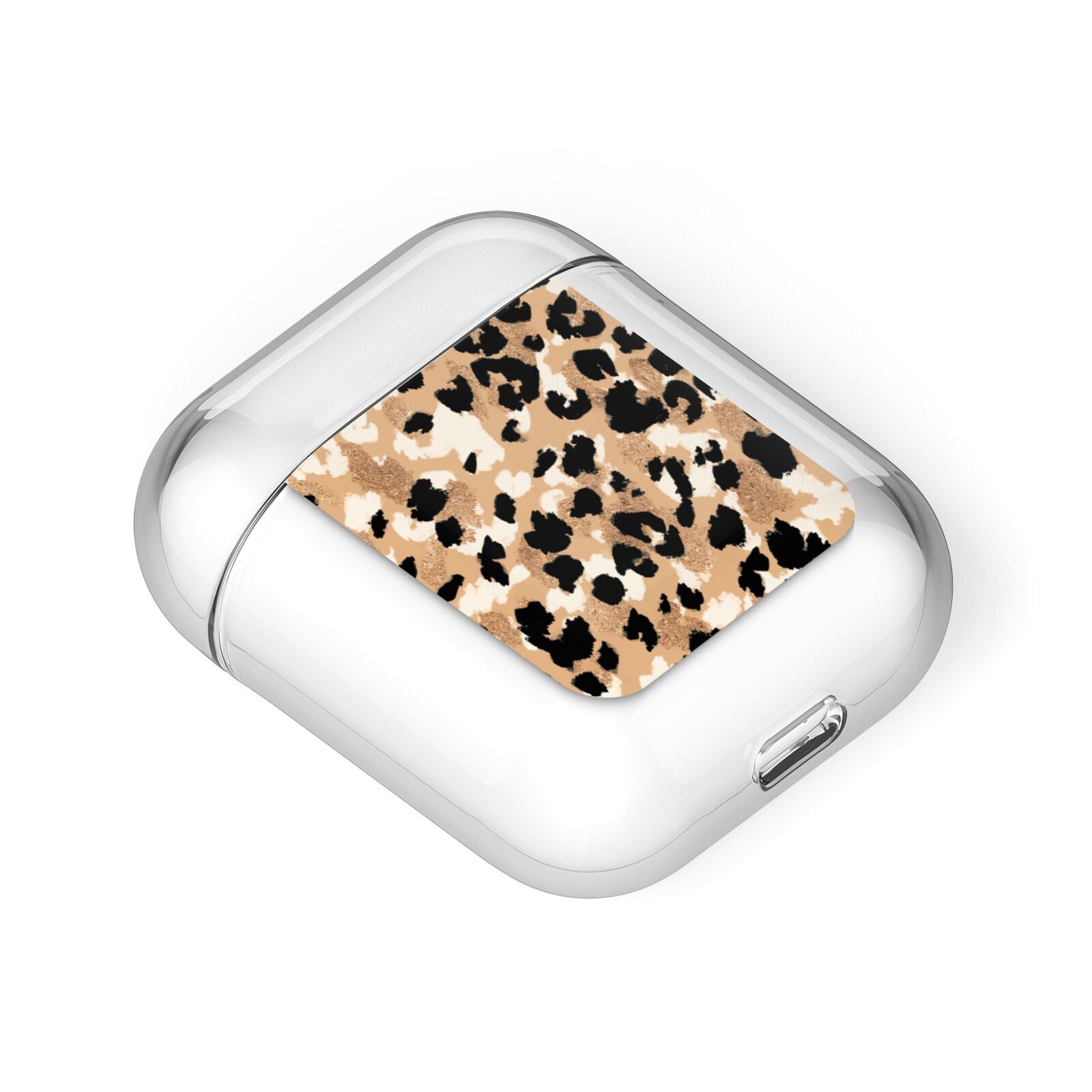Leopard Print AirPods Case Laid Flat
