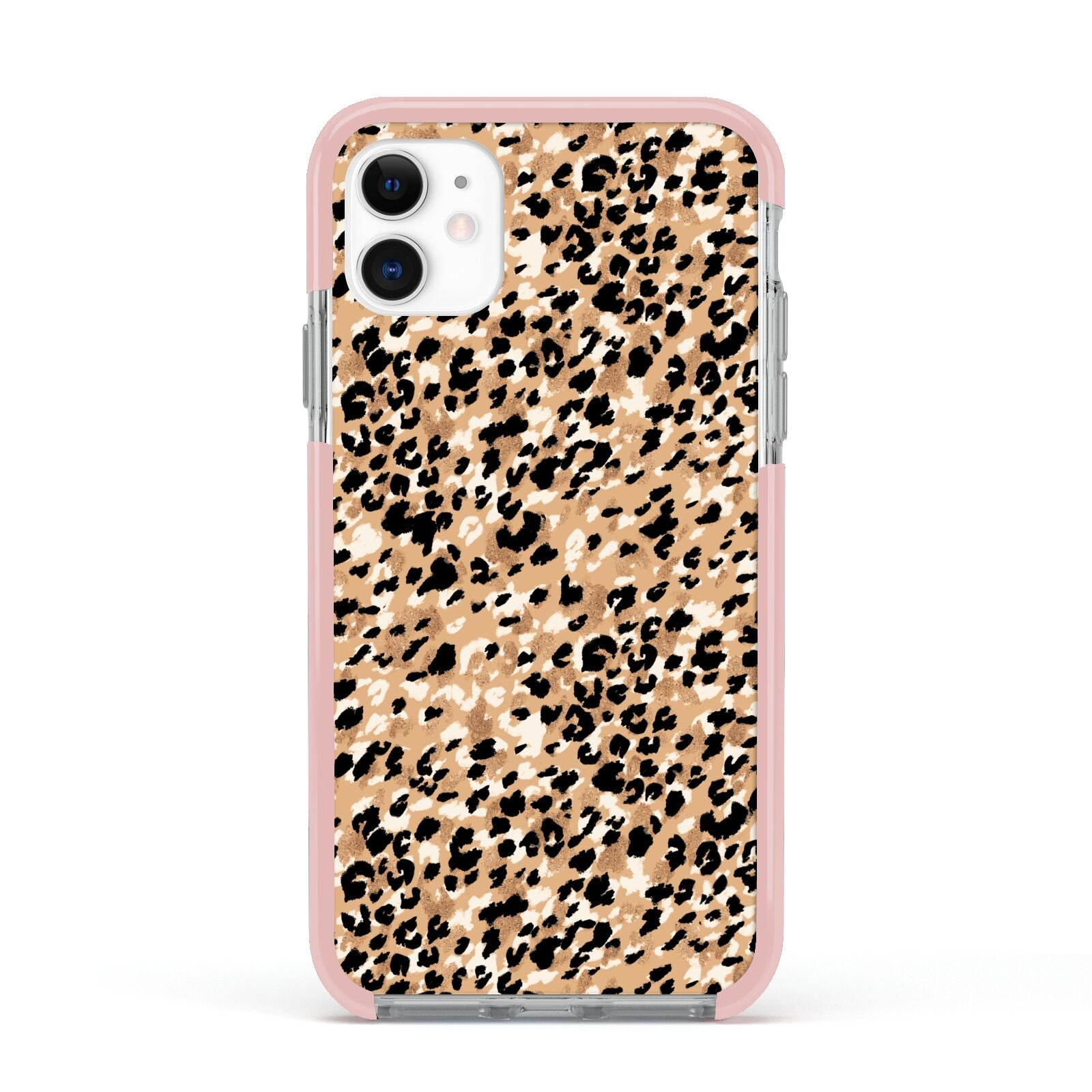 Leopard Print Apple iPhone 11 in White with Pink Impact Case