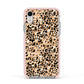 Leopard Print Apple iPhone XR Impact Case Pink Edge on Silver Phone