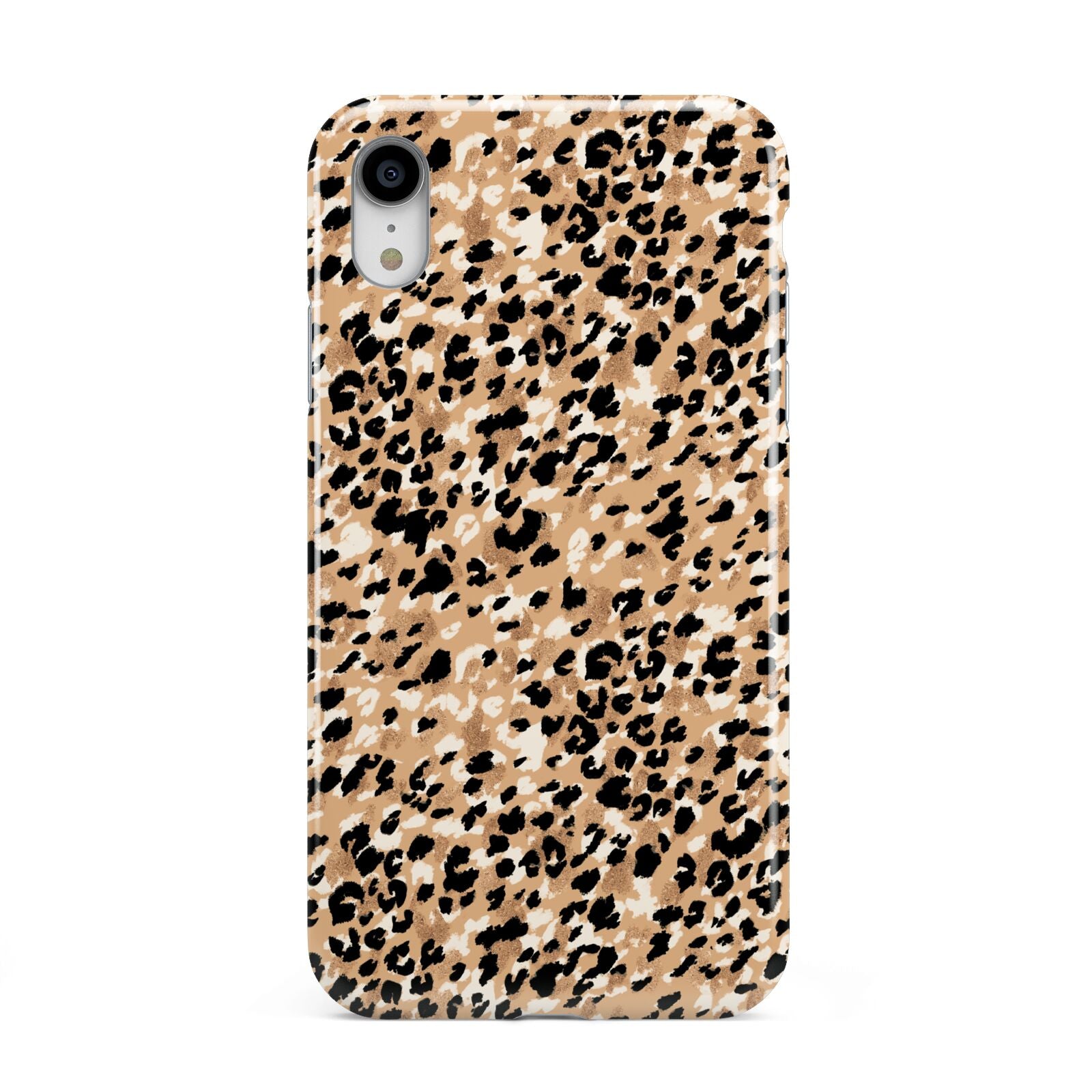 Leopard Print Apple iPhone XR White 3D Tough Case