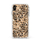 Leopard Print Apple iPhone Xs Max Impact Case White Edge on Silver Phone