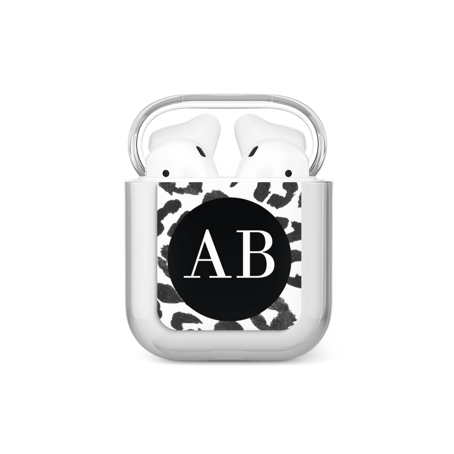 Leopard Print Black and White AirPods Case