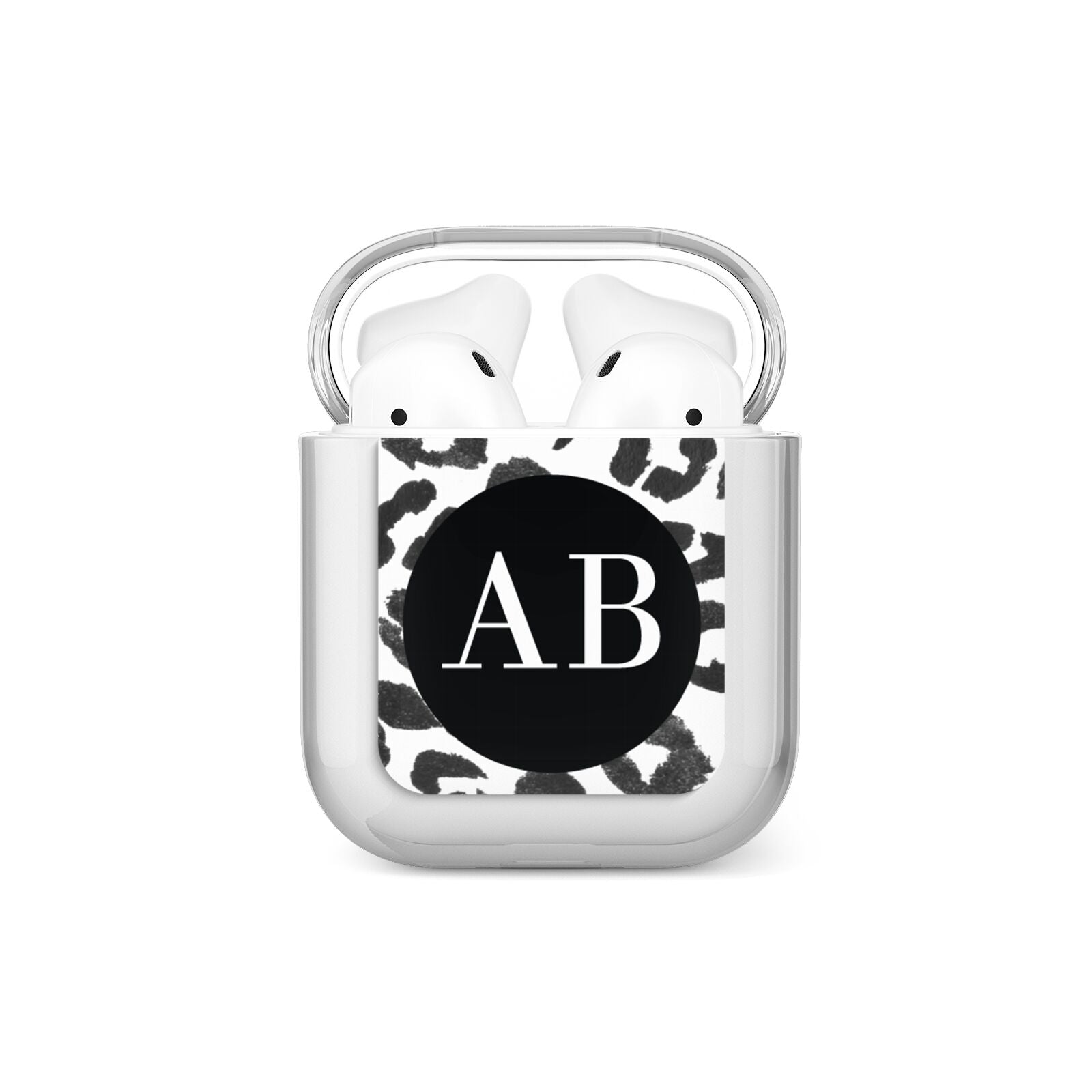 Leopard Print Black and White AirPods Case