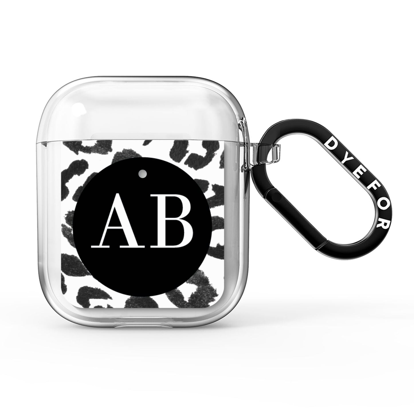 Leopard Print Black and White AirPods Clear Case