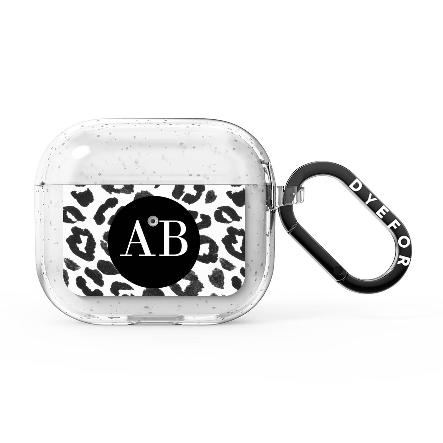 Leopard Print Black and White AirPods Glitter Case 3rd Gen
