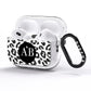Leopard Print Black and White AirPods Pro Glitter Case Side Image