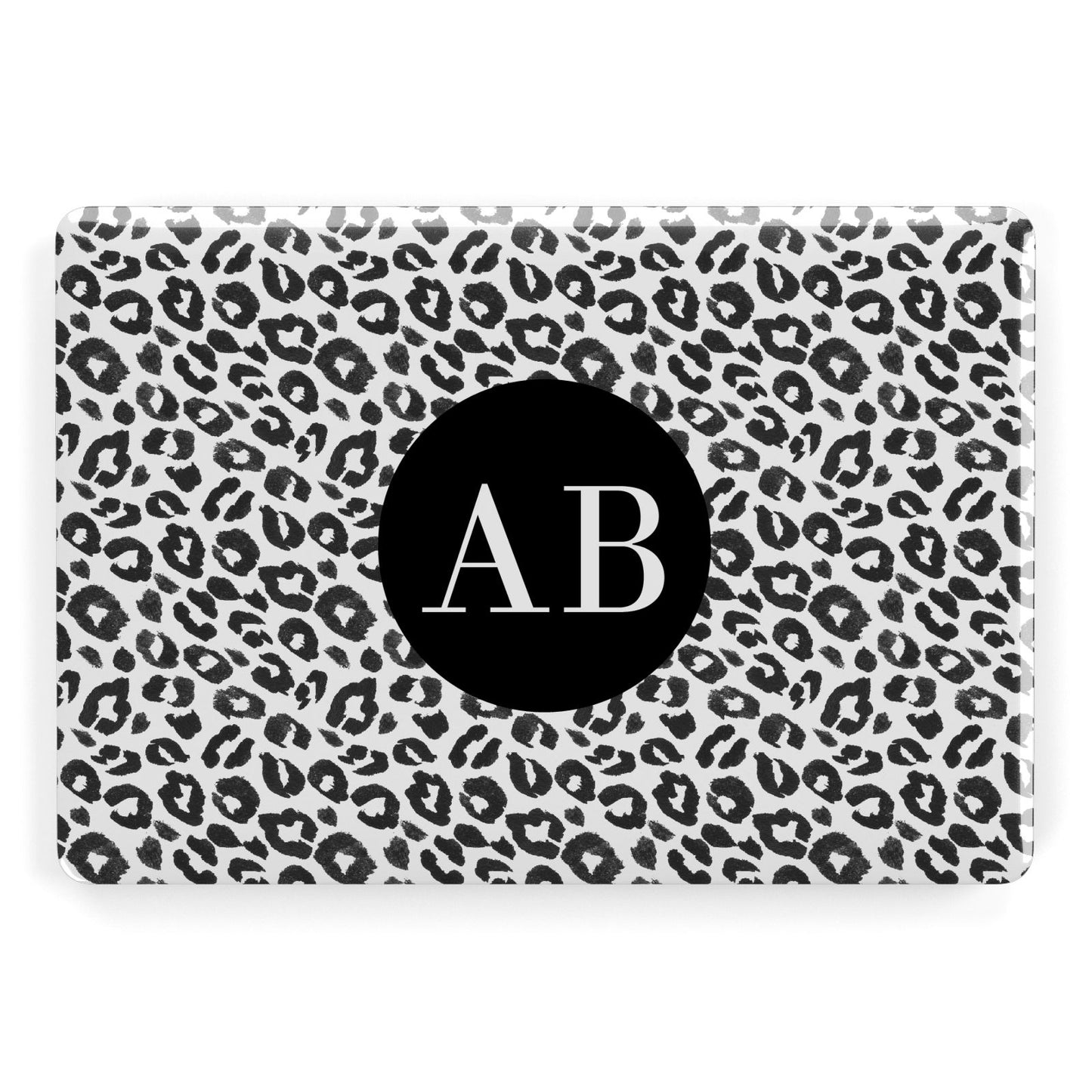 Leopard Print Black and White Apple MacBook Case