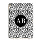 Leopard Print Black and White Apple iPad Gold Case
