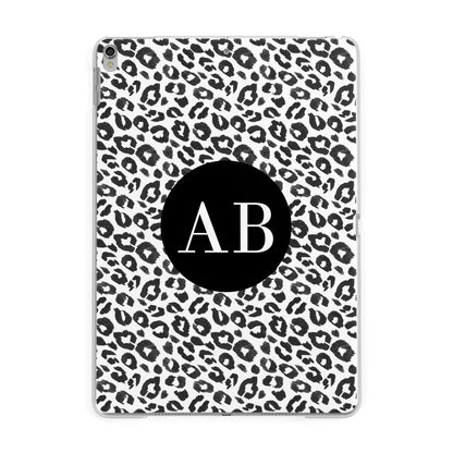Leopard Print Black and White Apple iPad Silver Case