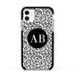 Leopard Print Black and White Apple iPhone 11 in White with Black Impact Case