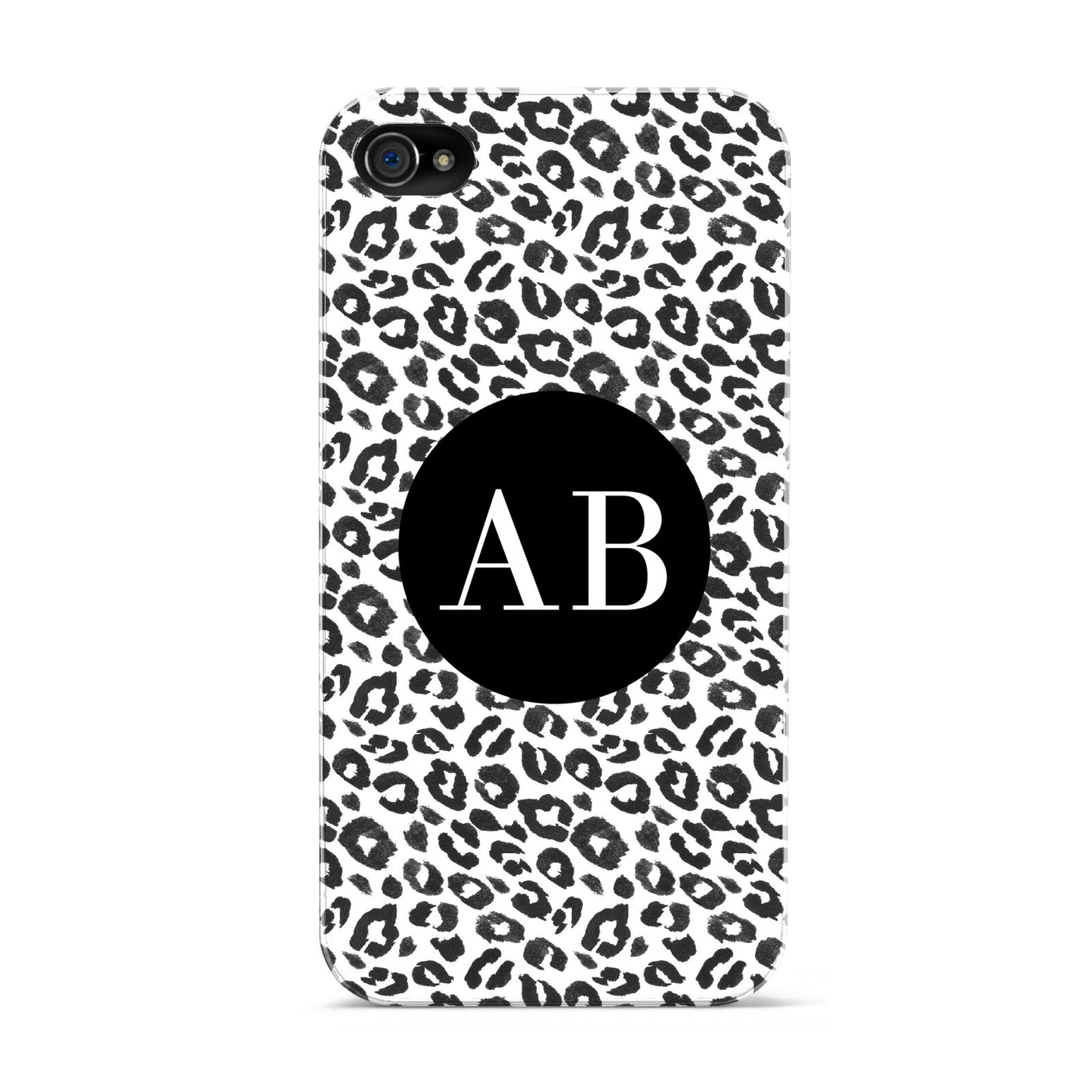 Leopard Print Black and White Apple iPhone 4s Case