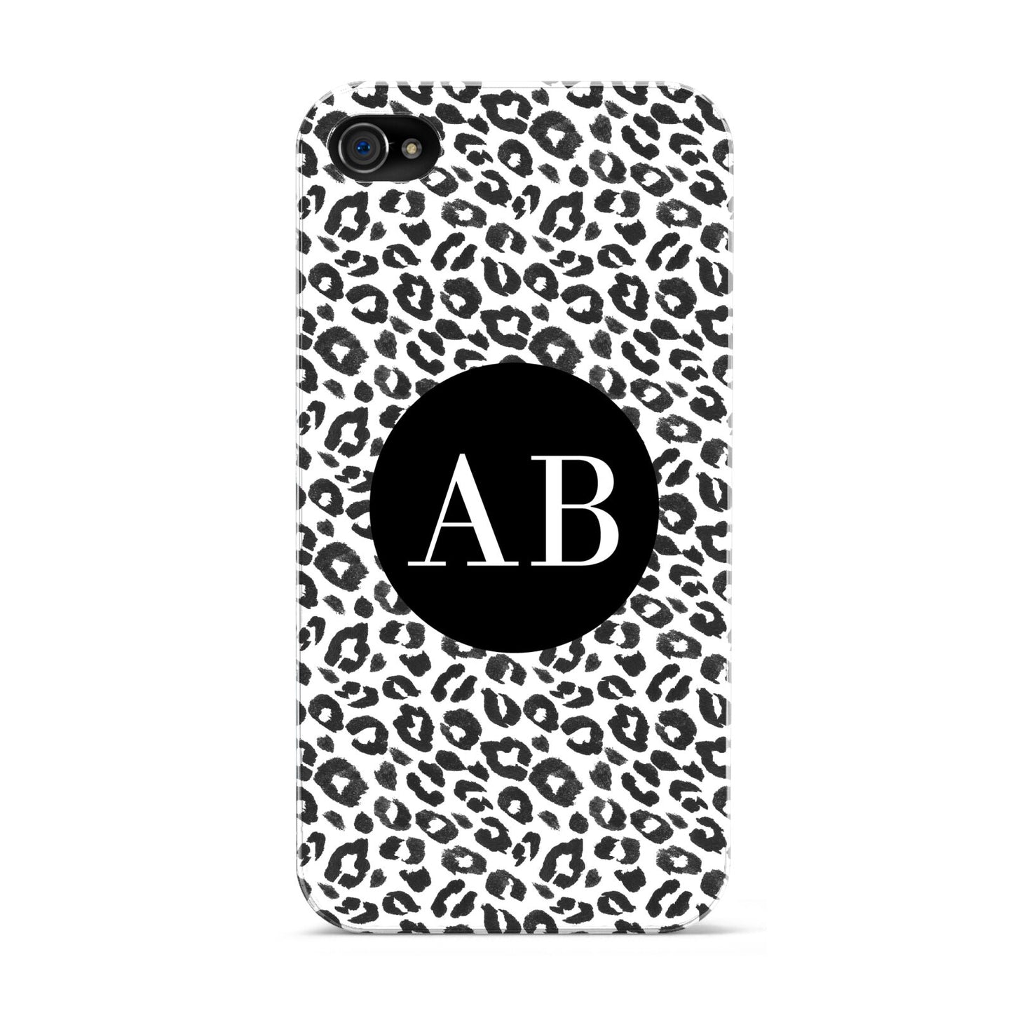 Leopard Print Black and White Apple iPhone 4s Case