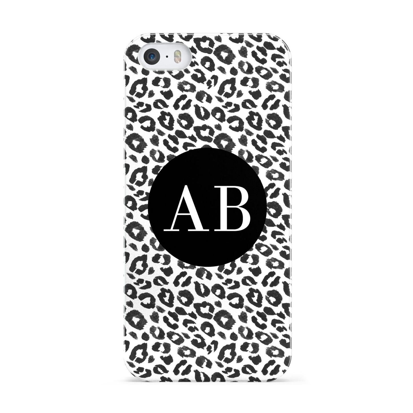 Leopard Print Black and White Apple iPhone 5 Case