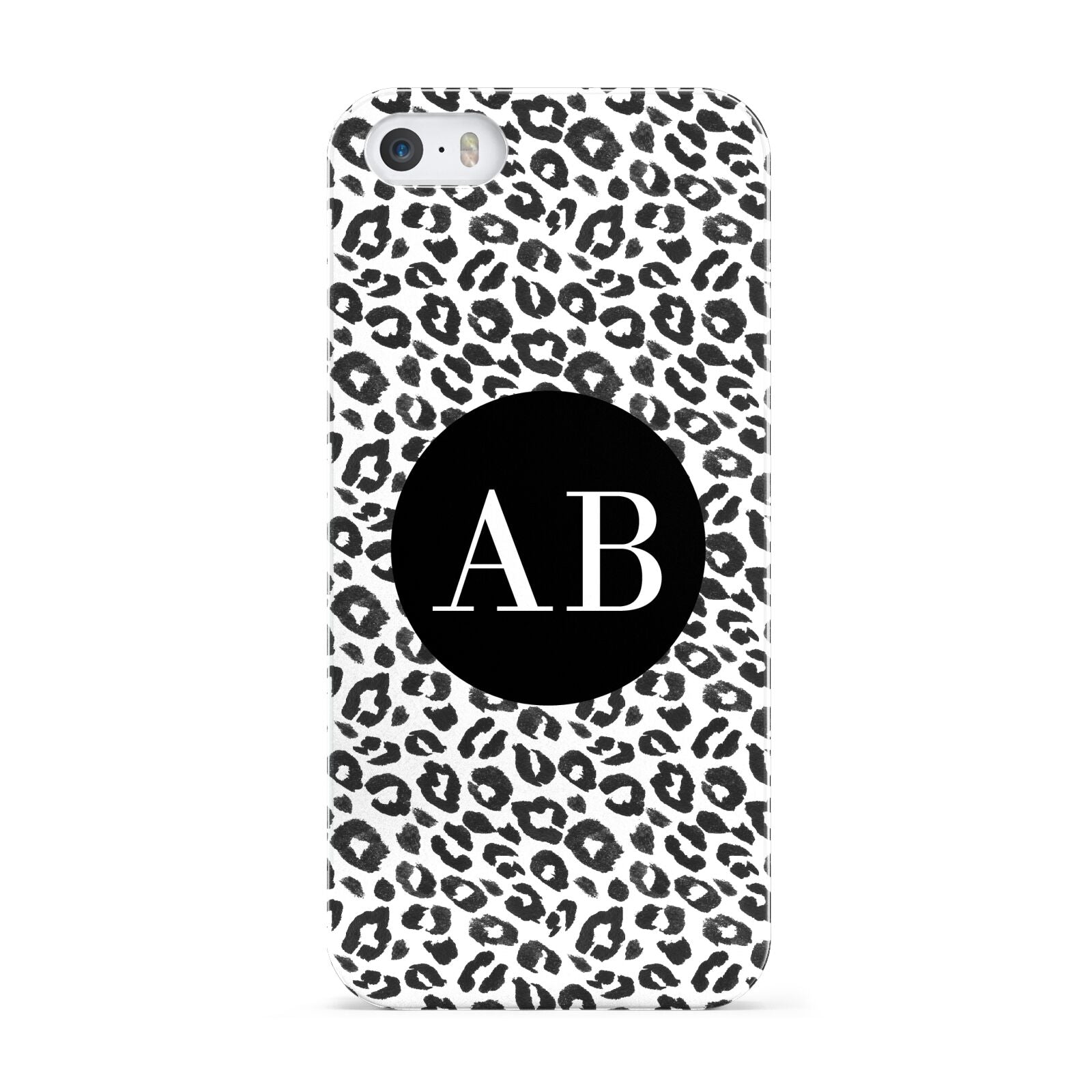 Leopard Print Black and White Apple iPhone 5 Case