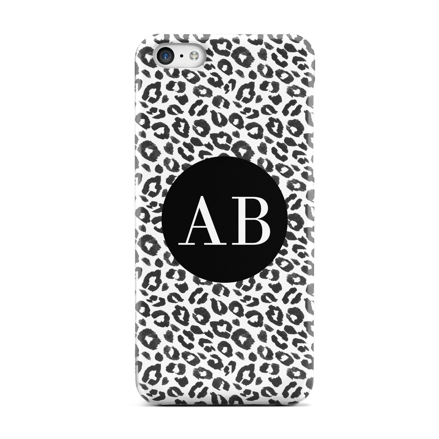 Leopard Print Black and White Apple iPhone 5c Case