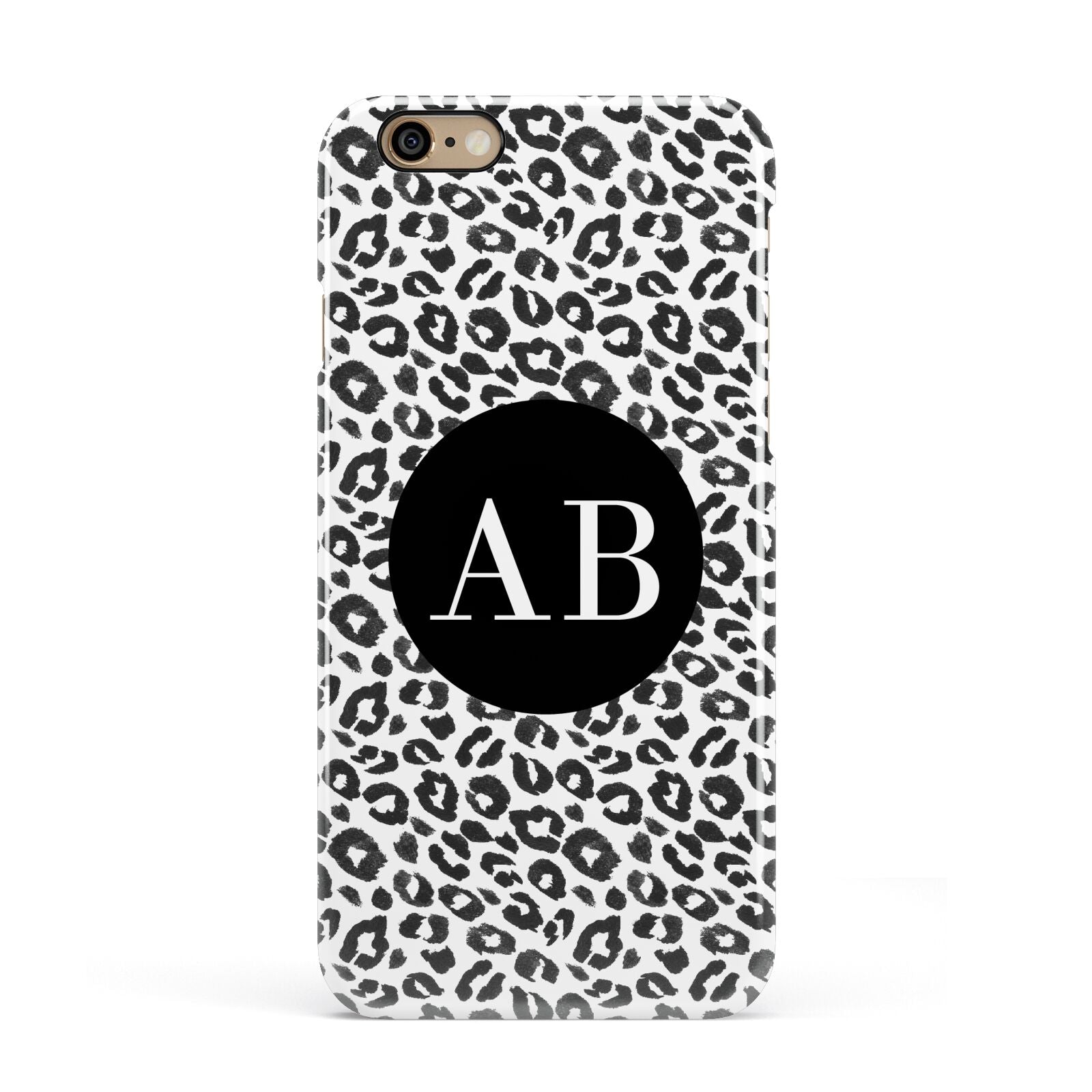 Leopard Print Black and White Apple iPhone 6 3D Snap Case