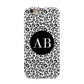 Leopard Print Black and White Apple iPhone 6 3D Tough Case