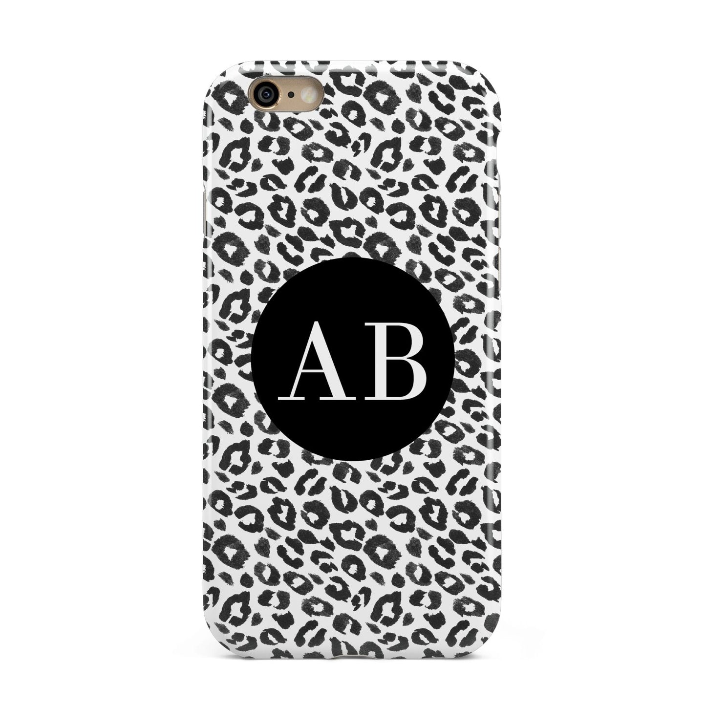Leopard Print Black and White Apple iPhone 6 3D Tough Case