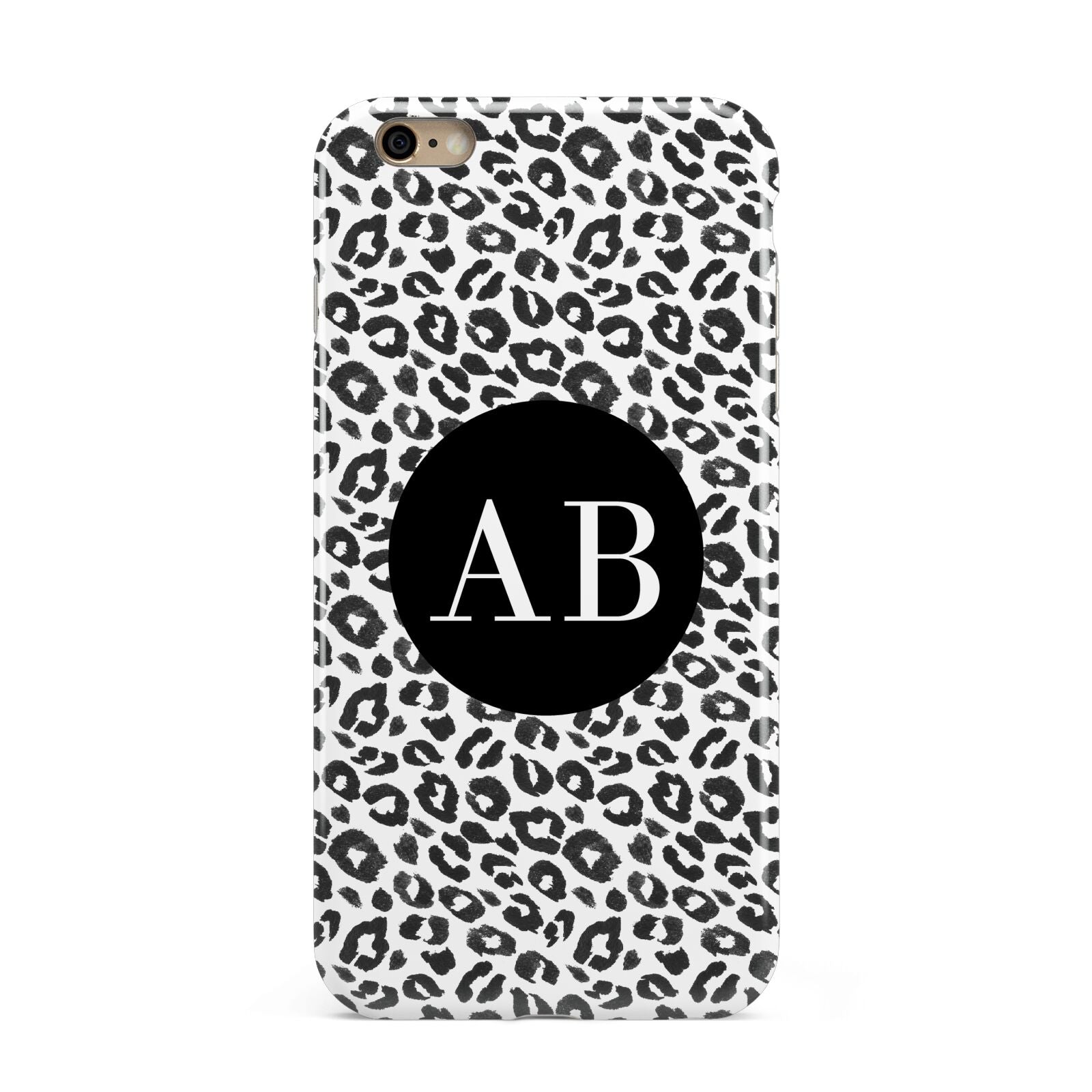 Leopard Print Black and White Apple iPhone 6 Plus 3D Tough Case