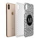 Leopard Print Black and White Apple iPhone Xs Max 3D Tough Case Expanded View