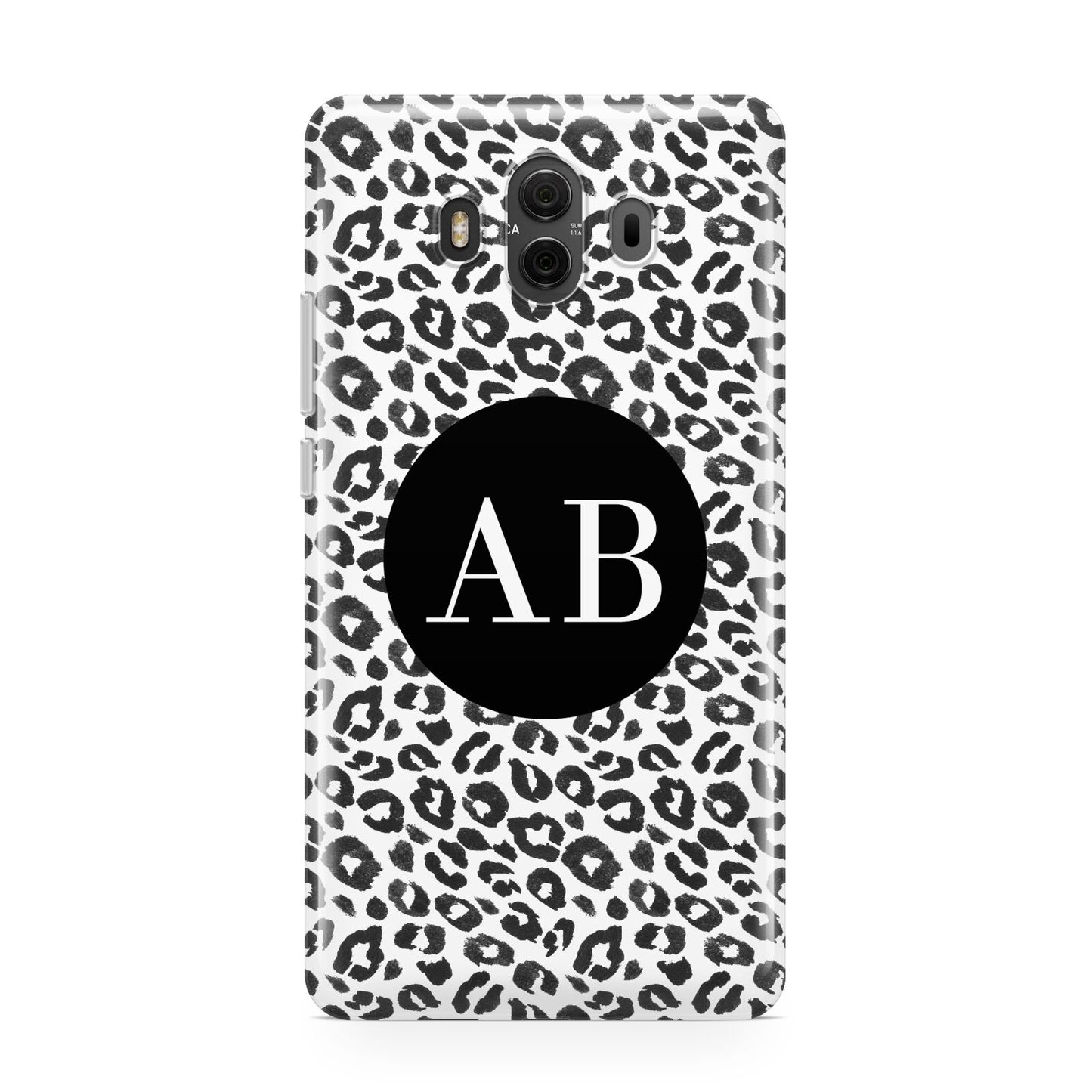 Leopard Print Black and White Huawei Mate 10 Protective Phone Case