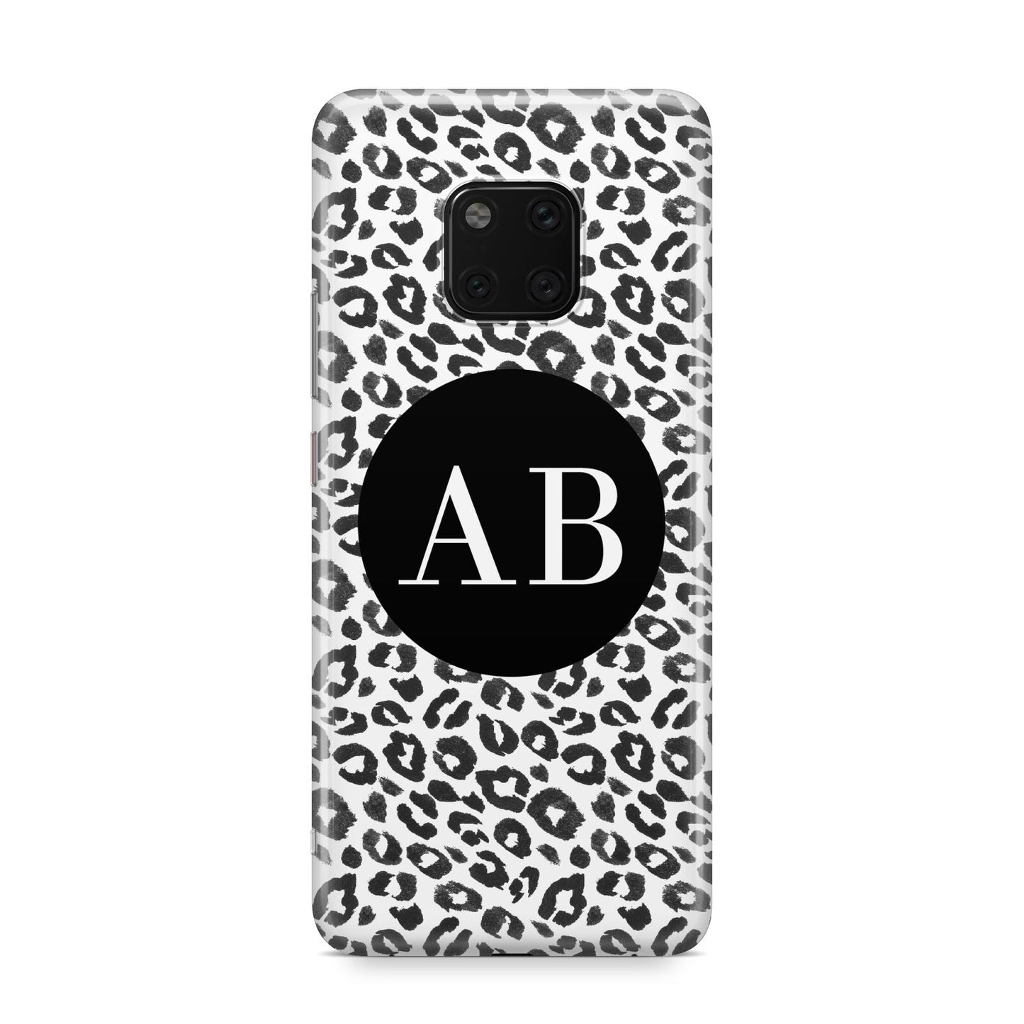 Leopard Print Black and White Huawei Mate 20 Pro Phone Case