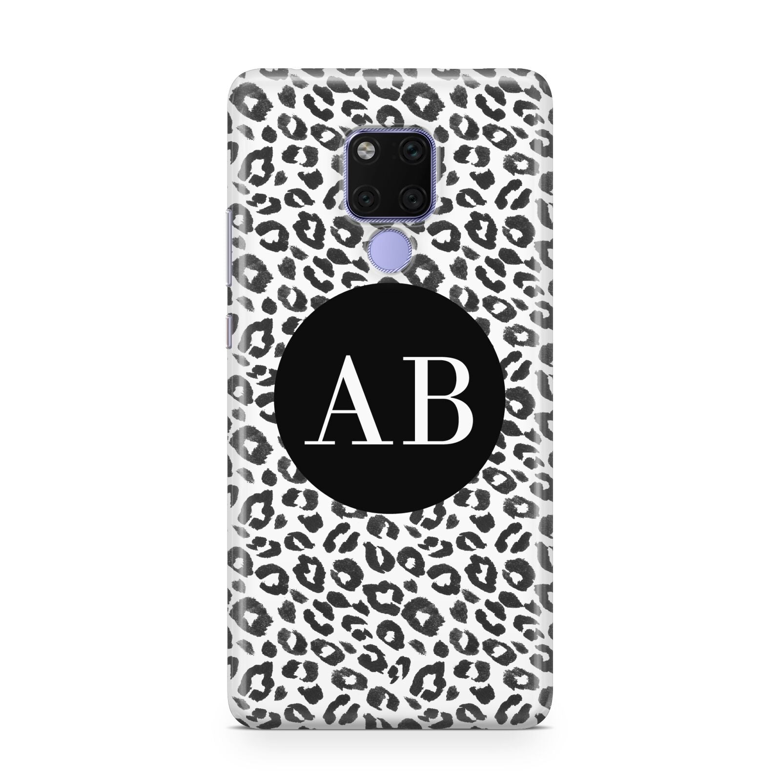 Leopard Print Black and White Huawei Mate 20X Phone Case